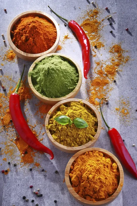 Framed Print : Variety of Spices on Kitchen Table Print Framed Print : Variety of Spices on Kitchen Table Print