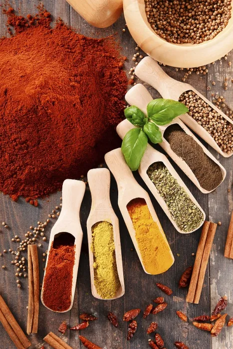 Framed Print : Variety of Spices on Kitchen Table Print Framed Print : Variety of Spices on Kitchen Table Print