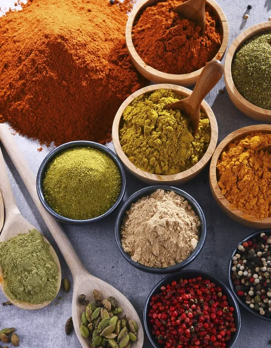 Framed Print : Variety of Spices on Kitchen Table Print Framed Print : Variety of Spices on Kitchen Table Print