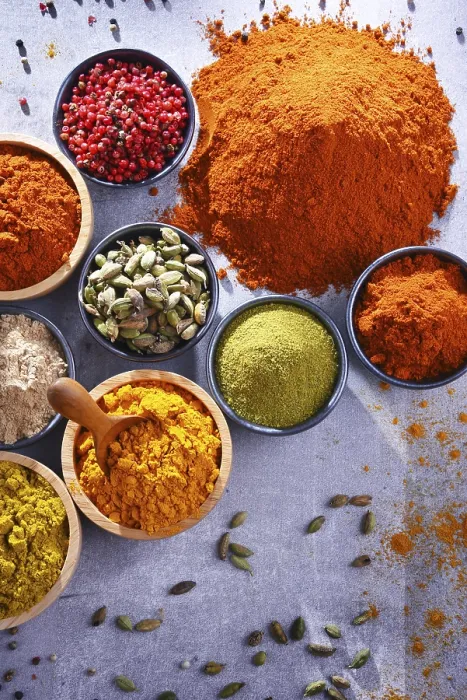 Framed Print : Variety of Spices on Kitchen Table Print Framed Print : Variety of Spices on Kitchen Table Print