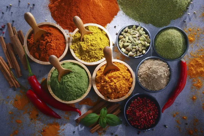 Framed Print : Variety of Spices on Kitchen Table Print Framed Print : Variety of Spices on Kitchen Table Print