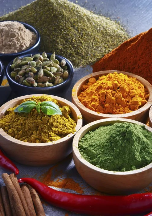 Framed Print : Variety of Spices on Kitchen Table Print Framed Print : Variety of Spices on Kitchen Table Print