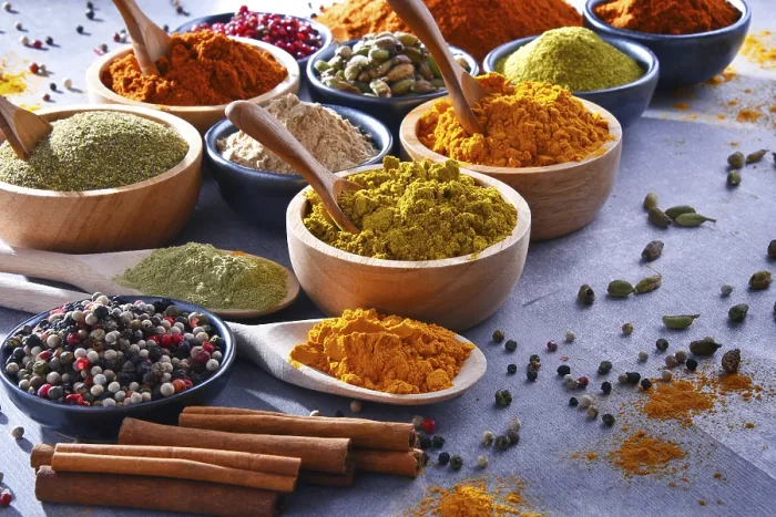 Framed Print : Variety of Spices on Kitchen Table Print Framed Print : Variety of Spices on Kitchen Table Print