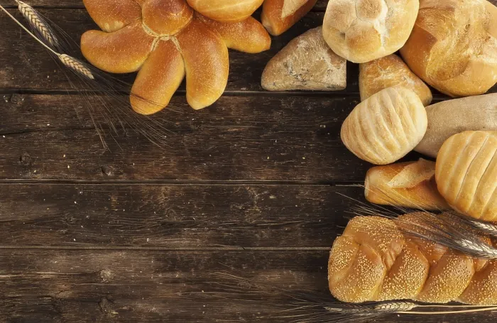 Framed Print : Variety of Breads Print on Wooden Table Framed Print : Variety of Breads Print on Wooden Table