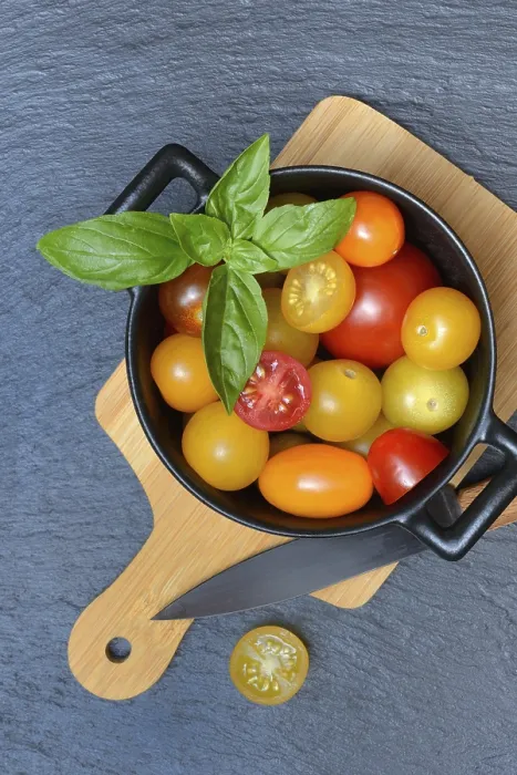 Framed Print : Cherry Tomatoes in Pots Print Framed Print : Cherry Tomatoes in Pots Print