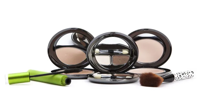 Framed Print : Various Cosmetics Print Isolated Over White Framed Print : Various Cosmetics Print Isolated Over White