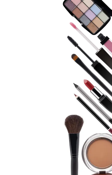Framed Print : Various Cosmetics Print on White Background Framed Print : Various Cosmetics Print on White Background