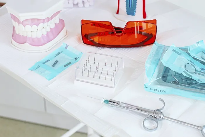 Framed Print : Dental Office Print: Instruments and Hygiene Items Framed Print : Dental Office Print: Instruments and Hygiene Items