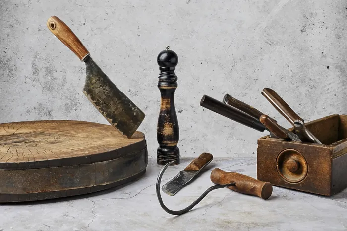 Framed Print : Rustic Butcher Tools Print Collection Framed Print : Rustic Butcher Tools Print Collection