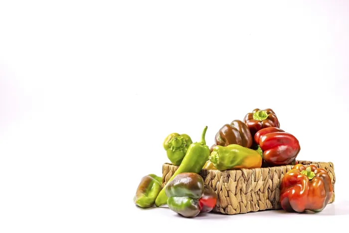 Framed Print : Various Peppers in Baskets Print Framed Print : Various Peppers in Baskets Print
