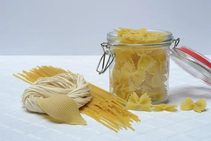 Framed Print : Various Pasta Varieties Print - Glass Container Framed Print : Various Pasta Varieties Print - Glass Container