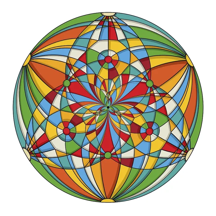 Framed Print : Vector Decorative Round Design Print in Colors Framed Print : Vector Decorative Round Design Print in Colors