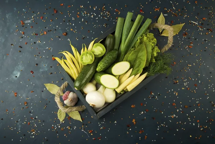 Framed Print : Vegetables in a Wooden Box on Dark Background Print Framed Print : Vegetables in a Wooden Box on Dark Background Print
