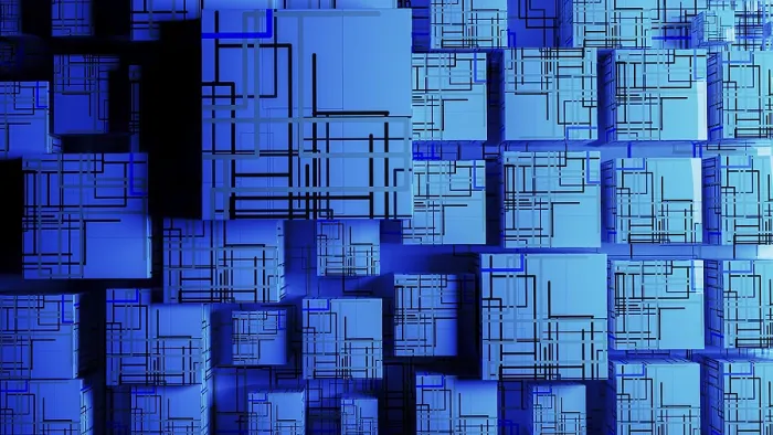 Framed Print : Vibrant Abstract Background Print: Interconnected Digital Cubes Framed Print : Vibrant Abstract Background Print: Interconnected Digital Cubes