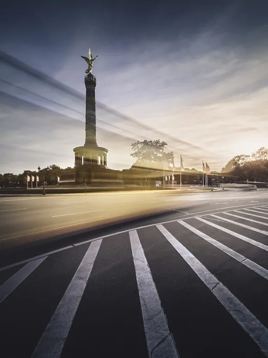 Framed Print : Victory Column with Trace of Light Print, Berlin Framed Print : Victory Column with Trace of Light Print, Berlin