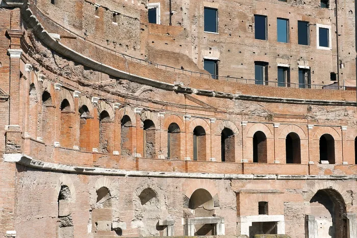 Framed Print : View of ancient facade of Trajan's form, Rome Print