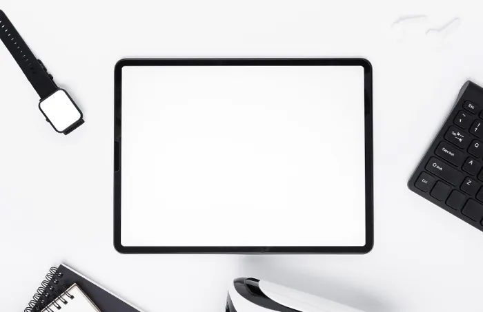 Framed Print : Top View Print of Tablet Arrangement Framed Print : Top View Print of Tablet Arrangement