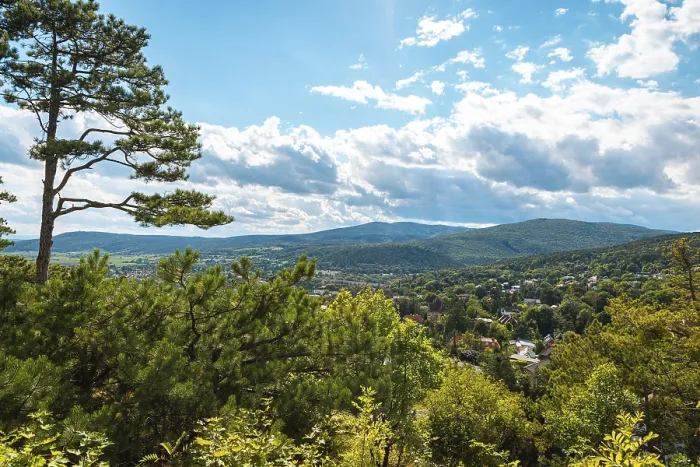 Framed Print : View over Baden under a cloudy sky Print, Austria