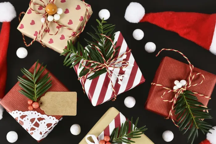 Framed Print : Decorated Christmas Gift Boxes Print Framed Print : Decorated Christmas Gift Boxes Print