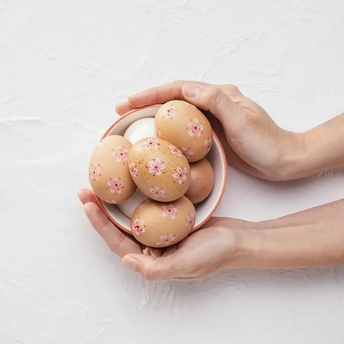 Framed Print : Decorated Easter Eggs in a Bowl Print