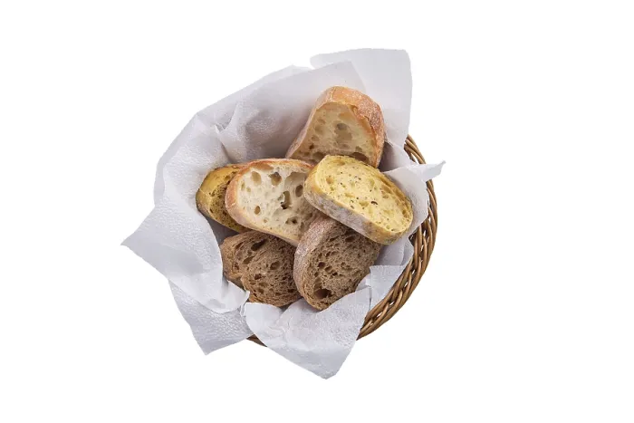 Framed Print : Top View Bread in Basket Print