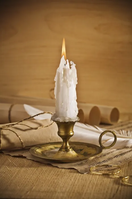 Framed Print : View on the Burning Candle with Old Notes Print Framed Print : View on the Burning Candle with Old Notes Print