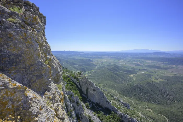 Framed Print : View from the Cathar castle of Queribus, Cucugnan Print Framed Print : View from the Cathar castle of Queribus, Cucugnan Print