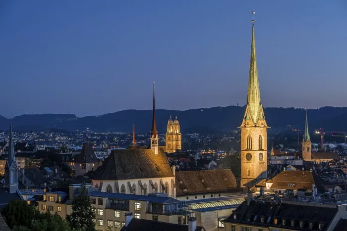Framed Print : Zurich Old Town Night Scene Print Framed Print : Zurich Old Town Night Scene Print
