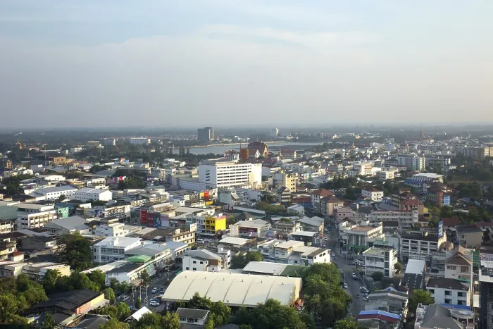 Framed Print : View over the city from Pullmann Hotel Print, Khon Kaen, Thailand Framed Print : View over the city from Pullmann Hotel Print, Khon Kaen, Thailand