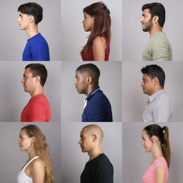 Framed Print : Side View Collage Print of People Faces Framed Print : Side View Collage Print of People Faces
