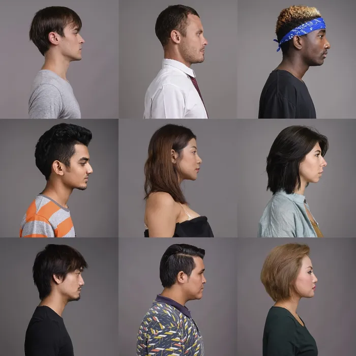 Framed Print : Side View Collage People Faces Print Framed Print : Side View Collage People Faces Print