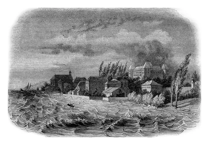 Framed Print : View of Coppet, at the edge of Leman Print 1843 Framed Print : View of Coppet, at the edge of Leman Print 1843