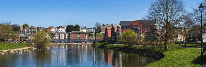 Framed Print : View of Cricklepit Bridge, Exeter Print, Devon, England Framed Print : View of Cricklepit Bridge, Exeter Print, Devon, England