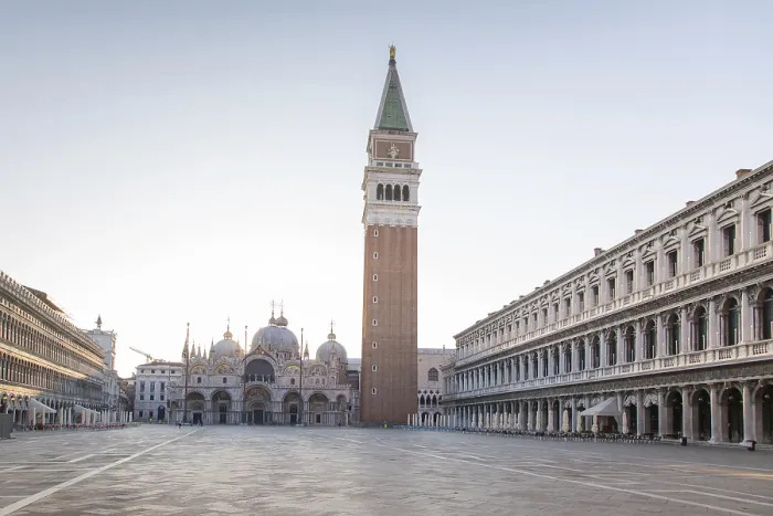 Framed Print : View over deserted St. Mark's Square Print, Venice, Italy Framed Print : View over deserted St. Mark's Square Print, Venice, Italy