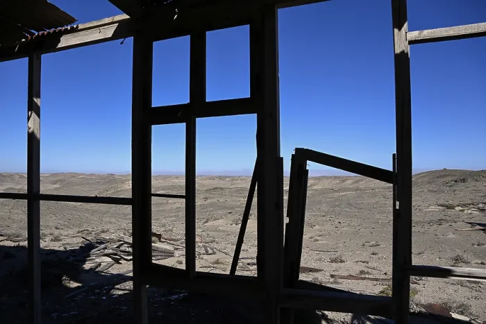 Framed Print : View from a Dilapidated Building Print, Namibia Framed Print : View from a Dilapidated Building Print, Namibia