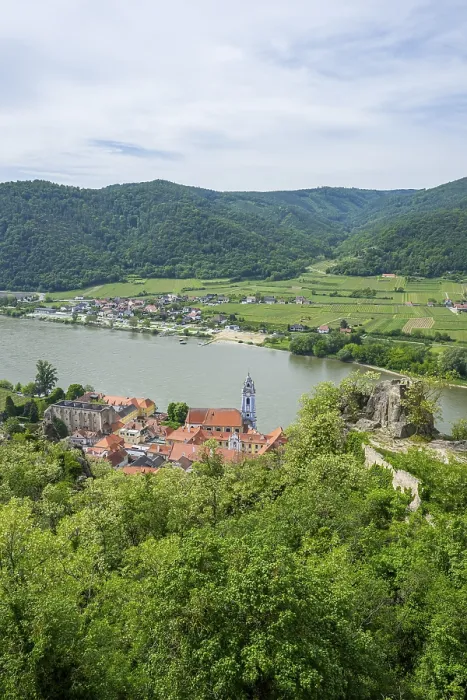 Framed Print : View from Durnstein Castle in Spring Print, Austria Framed Print : View from Durnstein Castle in Spring Print, Austria