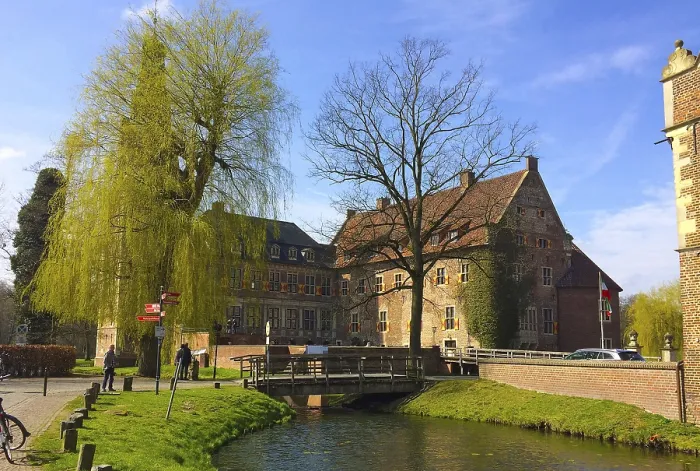 Framed Print : View of Westphalian Moated Castle Raesfeld Spring Print Framed Print : View of Westphalian Moated Castle Raesfeld Spring Print