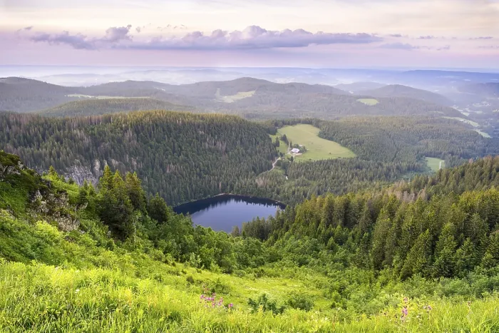 Framed Print : View of the Feldsee in the evening, Black Forest Print Framed Print : View of the Feldsee in the evening, Black Forest Print