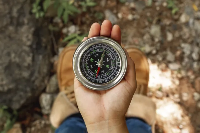 Framed Print : Top View Female Print with Compass Directions Framed Print : Top View Female Print with Compass Directions