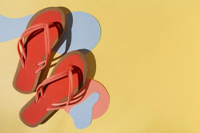 Framed Print : Top View Flip Flops Print