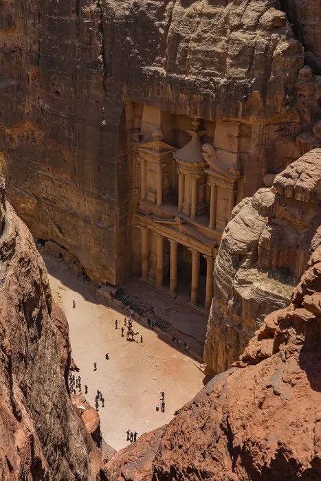 Framed Print : View from above into the gorge Siq, Petra, Jordan Print