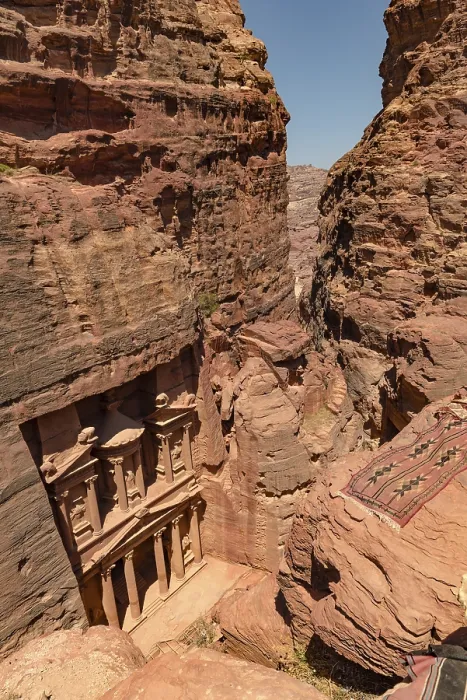 Framed Print : View from above into the gorge Siq, Petra, Jordan Print