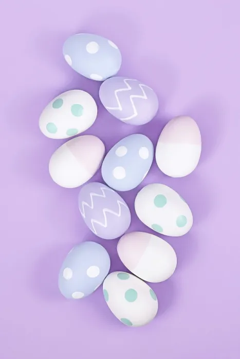 Framed Print : Pastel Easter Eggs Print on Violet Background Framed Print : Pastel Easter Eggs Print on Violet Background