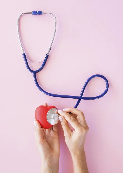 Framed Print : Top View Hands Checking Heart with Stethoscope Print Framed Print : Top View Hands Checking Heart with Stethoscope Print