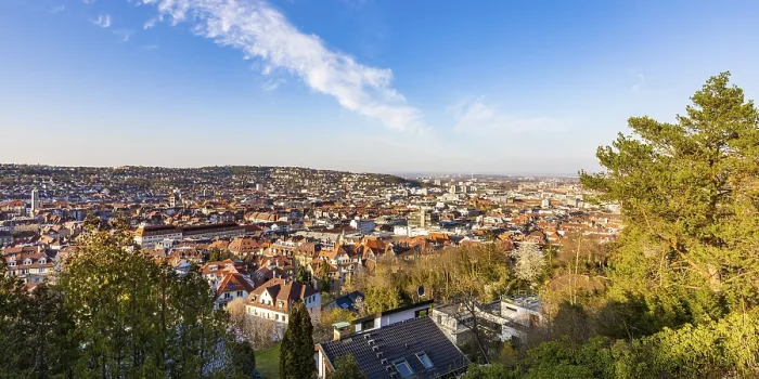 Framed Print : View from Hasenbergsteige over Stuttgart-West City Print Framed Print : View from Hasenbergsteige over Stuttgart-West City Print
