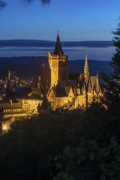 Framed Print : Wernigerode Castle Print at Dusk, Germany Framed Print : Wernigerode Castle Print at Dusk, Germany
