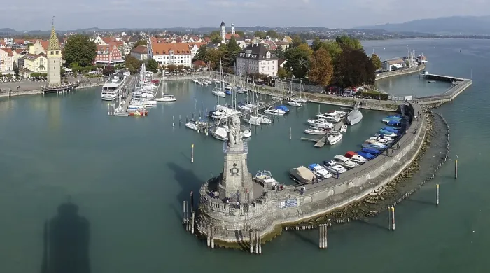 Framed Print : View from the Lighthouse in Lindau Print Framed Print : View from the Lighthouse in Lindau Print