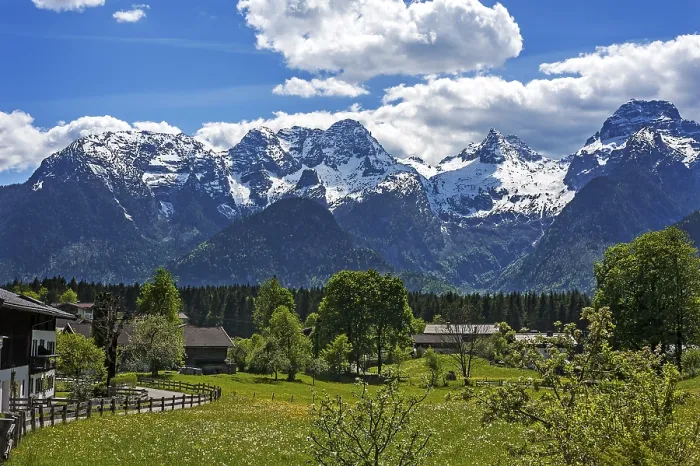 Framed Print : View of the Loferer Steinberge in spring Print, Austria Framed Print : View of the Loferer Steinberge in spring Print, Austria