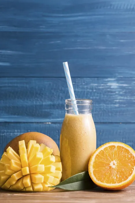 Framed Print : Front View Mango Orange Smoothie Print Framed Print : Front View Mango Orange Smoothie Print