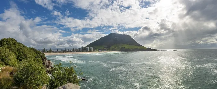 Framed Print : View to Mount Manganui Print, Tauranga Beach, New Zealand Framed Print : View to Mount Manganui Print, Tauranga Beach, New Zealand
